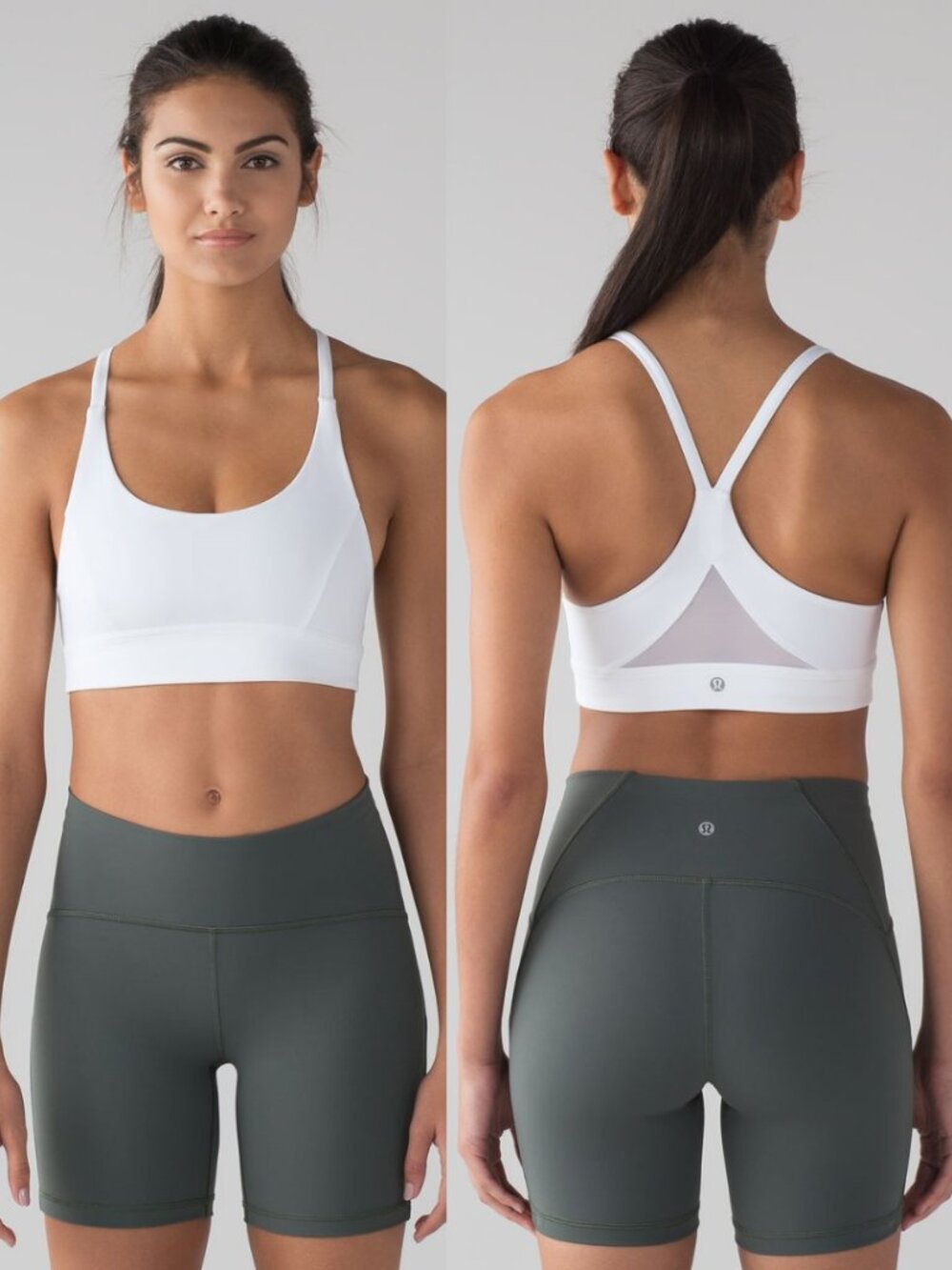 Lululemon White Luxtreme Strappy Racerback Train Times Bra